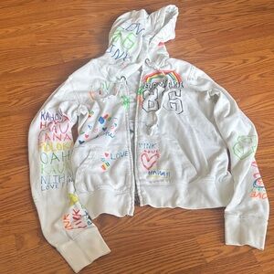 Victoria’s Secret PINK Hawaii graffiti zip-up hoodie